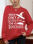 Lässig Rundhals Textbriefe Sweatshirt