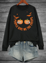 Lässig Rundhals Textbriefe Sweatshirt