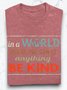 Lässig Buchstabenmuster Rundhals Langarm T-Shirt