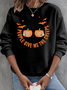 Lässig Rundhals Textbriefe Sweatshirt