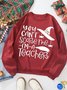 Lässig Rundhals Textbriefe Sweatshirt