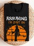 Lässig Textbriefe Rundhals Langarm T-Shirt
