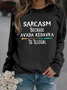 Lässig Rundhals Textbriefe Sweatshirt