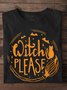 Lässig Buchstabenmuster Rundhals Langarm T-Shirt