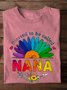 Lässig Gänseblümchen Rundhals Langarm T-Shirt