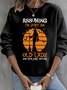 Lässig Rundhals Buchstabenmuster Sweatshirt