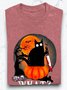 Lässig Katze Rundhals Langarm T-Shirt