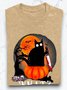 Lässig Katze Rundhals Langarm T-Shirt