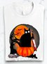 Lässig Katze Rundhals Langarm T-Shirt