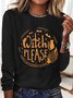 Lässig Buchstabenmuster Rundhals Langarm T-Shirt