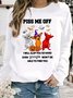 Lässig Rundhals Unifarben Sweatshirt