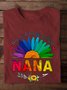 Lässig Gänseblümchen Rundhals Langarm T-Shirt