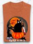 Lässig Katze Rundhals Langarm T-Shirt