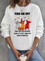 Lässig Rundhals Unifarben Sweatshirt