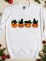 Lässig Rundhals Katze Sweatshirt