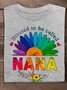 Lässig Gänseblümchen Rundhals Langarm T-Shirt
