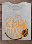 Lässig Buchstabenmuster Rundhals Langarm T-Shirt