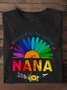 Lässig Gänseblümchen Rundhals Langarm T-Shirt