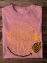 Lässig Buchstabenmuster Rundhals Langarm T-Shirt