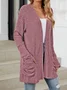 Damen Unifarben Regelmäßig Weit Poncho