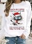 Lässig Rundhals Buchstabenmuster Sweatshirt