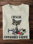 Lässig Katze Rundhals Langarm T-Shirt