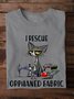 Lässig Katze Rundhals Langarm T-Shirt