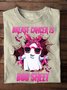 Lässig Buchstabenmuster Rundhals Langarm T-Shirt