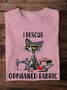 Lässig Katze Rundhals Langarm T-Shirt
