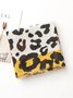 Lässig Farbblock Leopard Troddel Schal