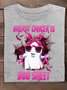 Lässig Buchstabenmuster Rundhals Langarm T-Shirt