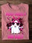 Lässig Buchstabenmuster Rundhals Langarm T-Shirt