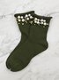 1 Paar Faux Perle Perlen Mitte der Wade Socken