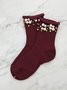 1 Paar Faux Perle Perlen Mitte der Wade Socken