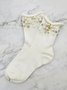 1 Paar Faux Perle Perlen Mitte der Wade Socken