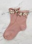1 Paar Faux Perle Perlen Mitte der Wade Socken