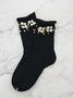 1 Paar Faux Perle Perlen Mitte der Wade Socken