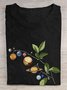 Lässig Blätter Rundhals Kurzarm T-Shirt