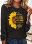 Lässig Textbriefe Rundhals Langarm T-Shirt