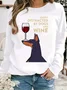 Lässig Rundhals Hund Sweatshirt