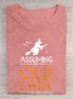 Lässig Textbriefe Rundhals Kurzarm T-Shirt