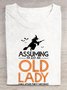 Lässig Textbriefe Rundhals Kurzarm T-Shirt