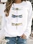 Lässig Rundhals Libelle Sweatshirt