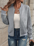 Damen Unifarben Regelmäßig Weit Jacke