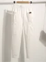 Lässig Unifarben Lang Elastische Taille Tasche Patchwork Hose