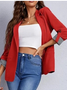Damen Farbblock Regelmäßig Weit Blazer