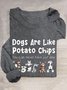 Lässig Textbriefe Rundhals Langarm T-Shirt