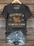 Lässig Textbriefe Rundhals Flügelärmel T-Shirt