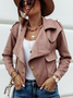 Damen Unifarben Regelmäßig Weit Jacke