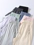 Damen Unifarben Lang Elastische Taille Hose Lässig Frühling/Herbst Hose